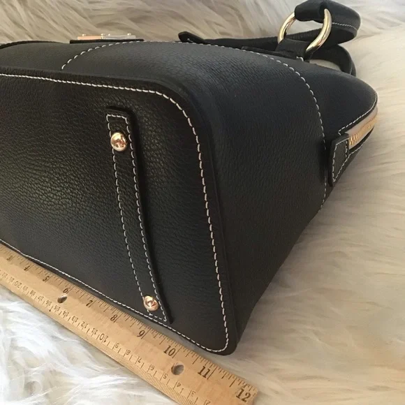 Dooney & Bourke black lucca leather satchel - Picture 3 of 12